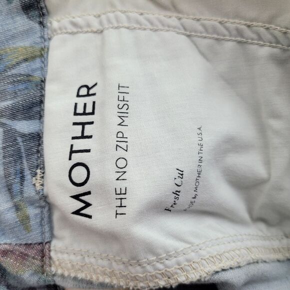 MOTHER Women's The No Zip Misfit Floral Pants Fresh Cut Chambray Jogger Size 27 - Picture 12 of 14